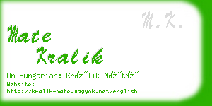 mate kralik business card